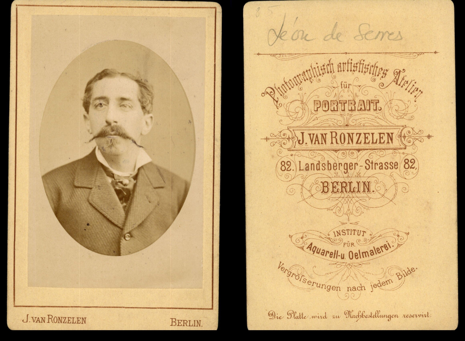 Van Ronzelen, Berlin, Léon de Serres Vintage Albumen Print CDV.Léon-Louis Borr