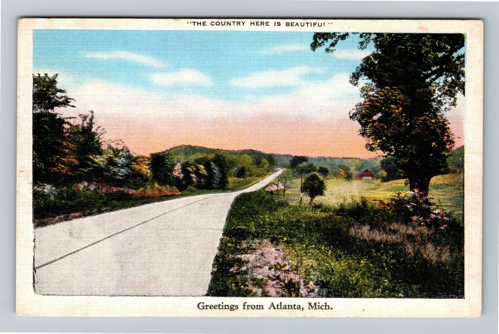 Atlanta MI-Michigan Scenic Greetings, Vintage Postcard