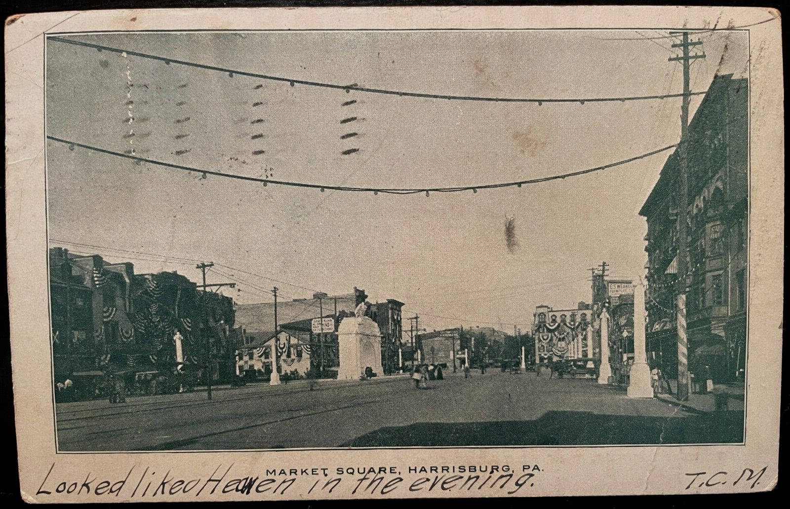 Vintage Postcard 1905 Market Square, Harrisburg, Pennsylvania (PA)