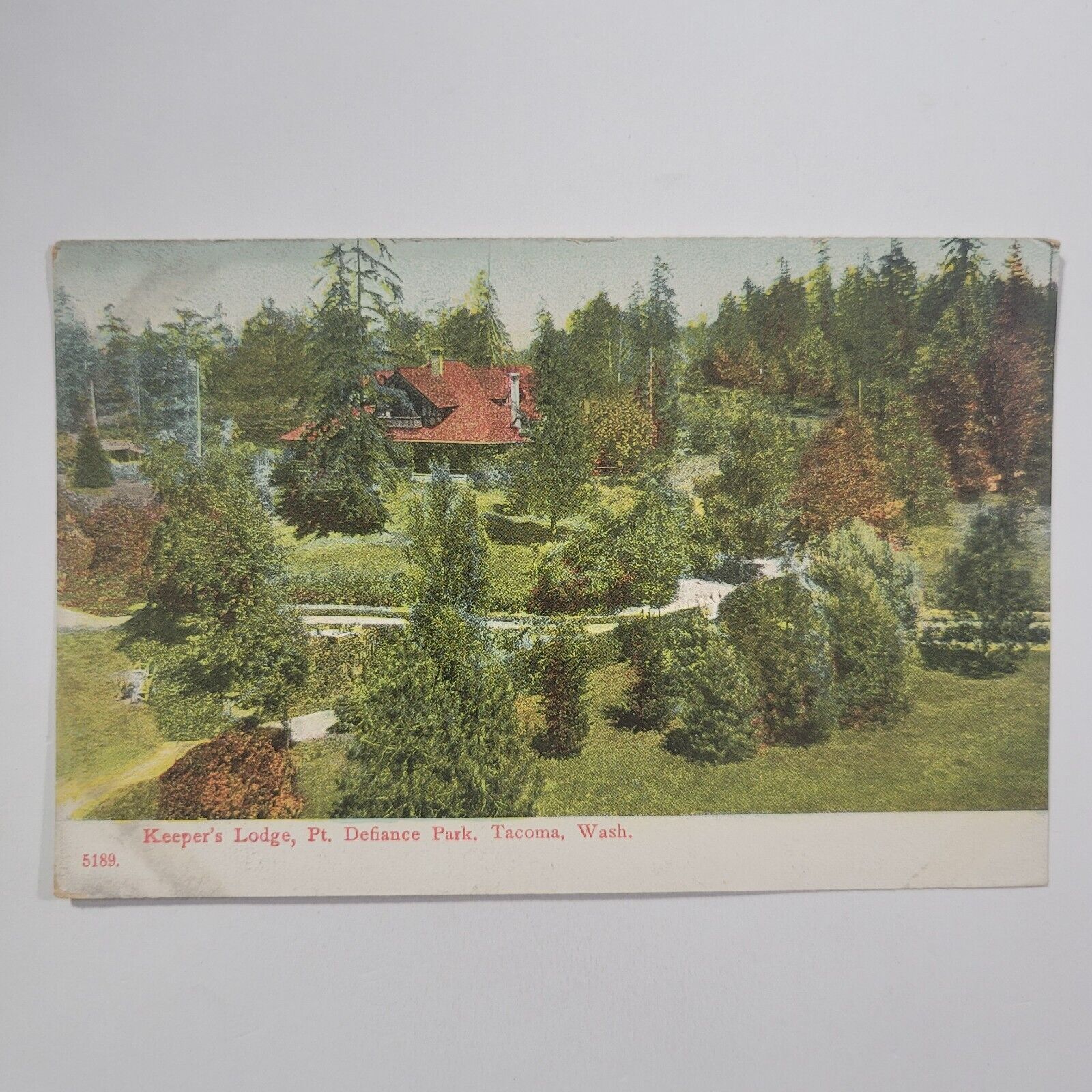 Keeper's Lodge Point Defiance Tacoma Washington Vintage Lithograph Postcard