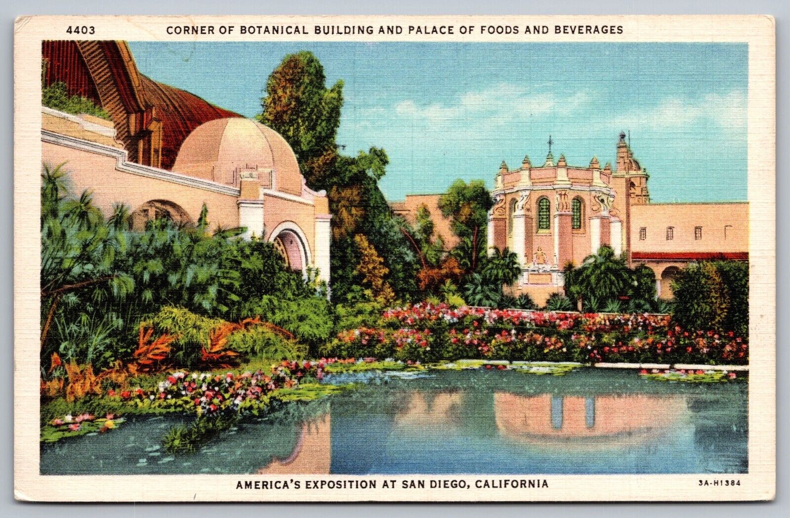 America\'s Exposition at San Diego California c1935 Vintage Linen Postcard