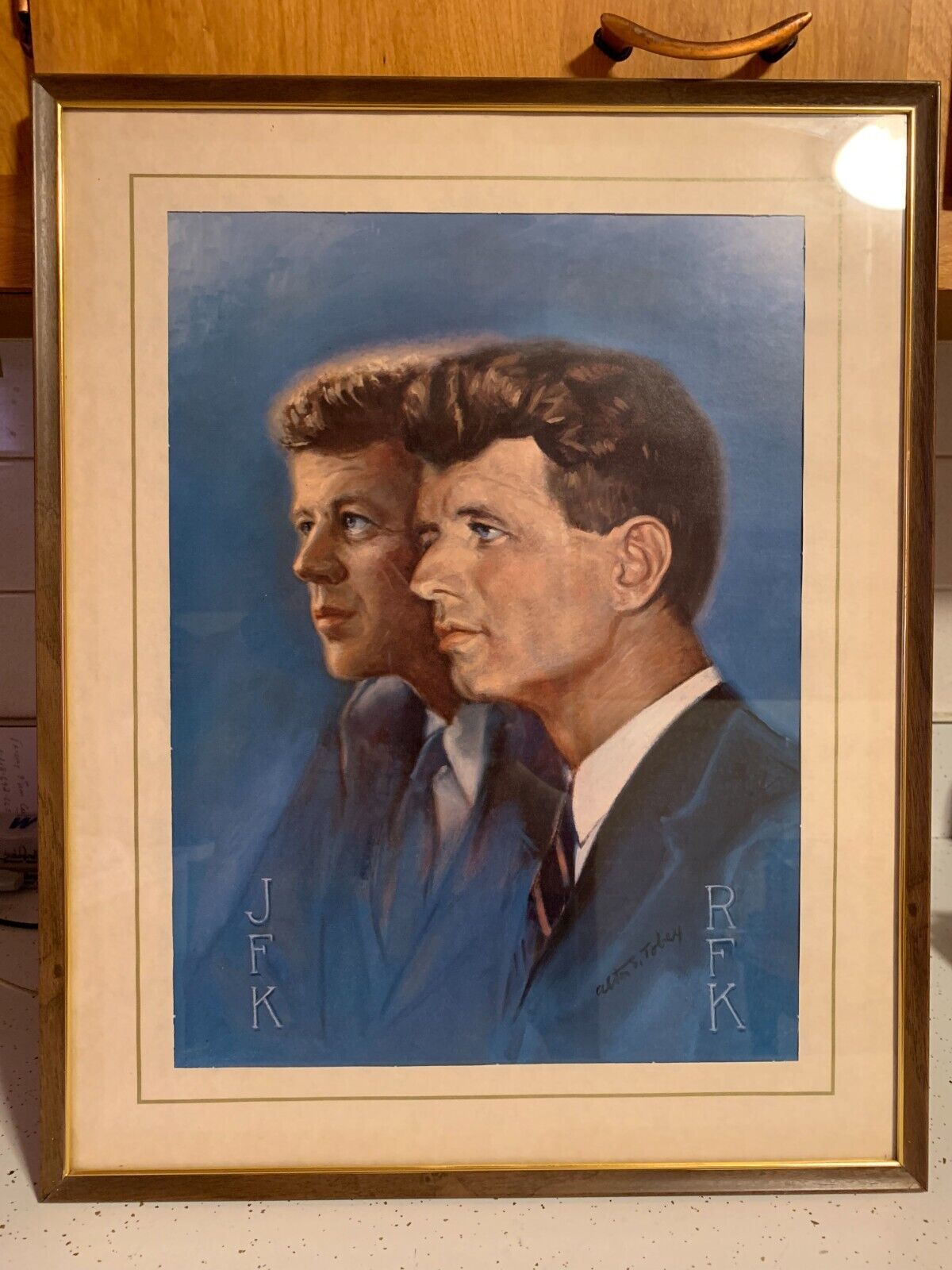John F. and Robert Kennedy The Kennedy's Print by Alton Tobey in Frame
