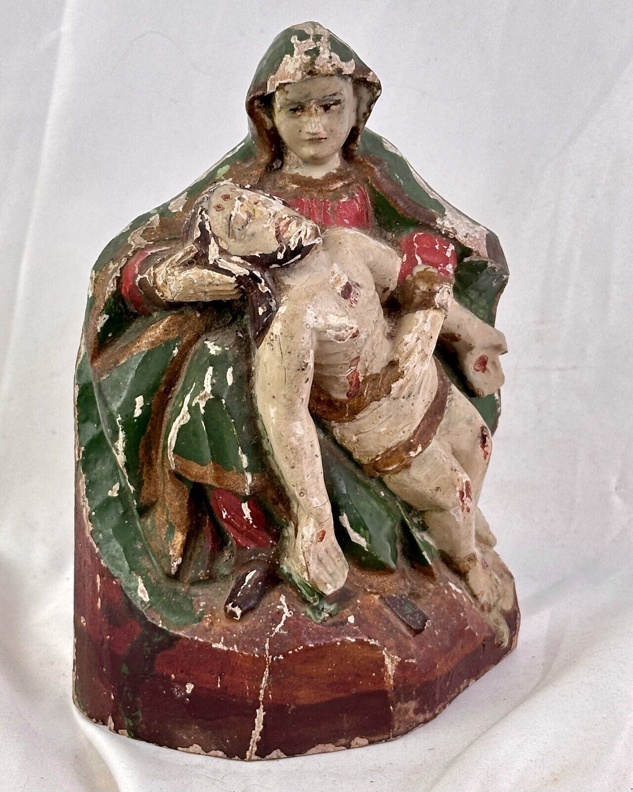 Antique/ Vintage Hand Carved Pieta, Religious Statue