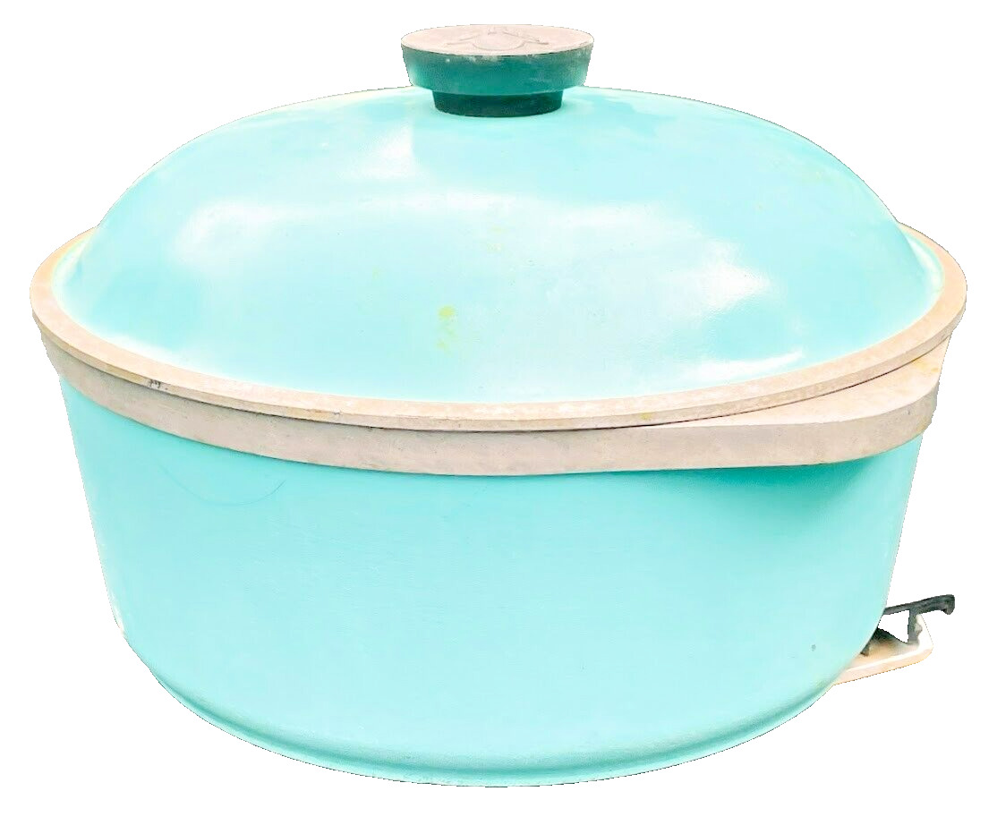 Vintage CLUB COOKWARE Stock Pot With Lid TURQUOISE BLUE Kicthen Retro Cooking