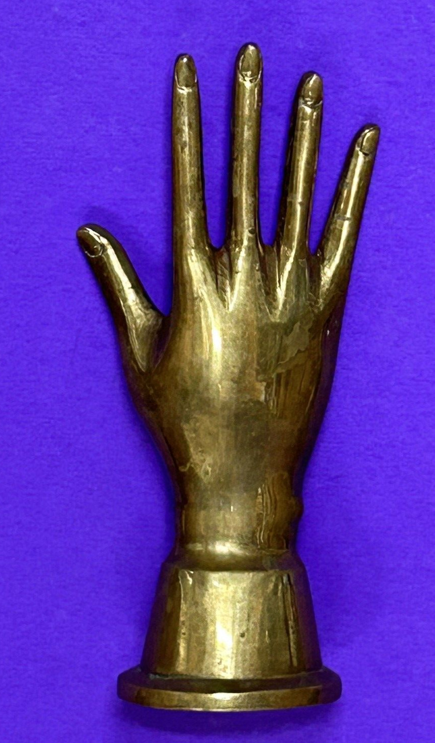 Vintage Brass Metal Hand Ring Jewelry Display Holder Sculpture
