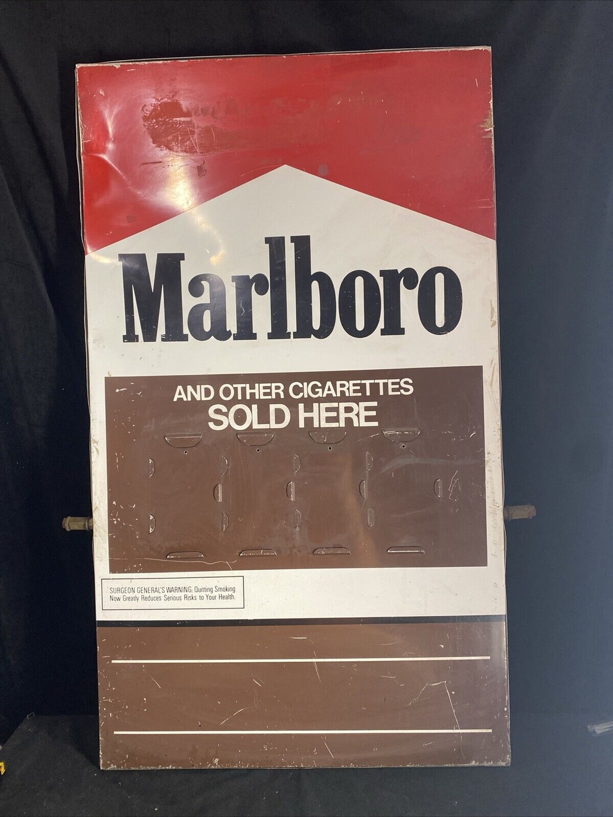 Marlboro Cigarette  Metal Balance  Sign Two Sided XL 38”x22\