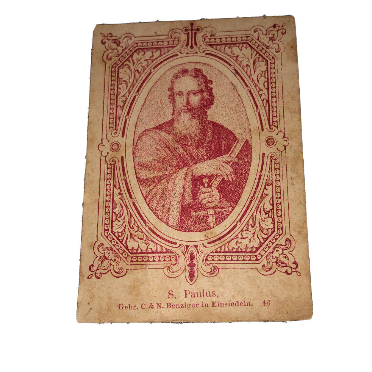 Gebr. Charles & Nicholas Benziger In Einsiedeln S. Paulus 1840s-1860s Paper Card