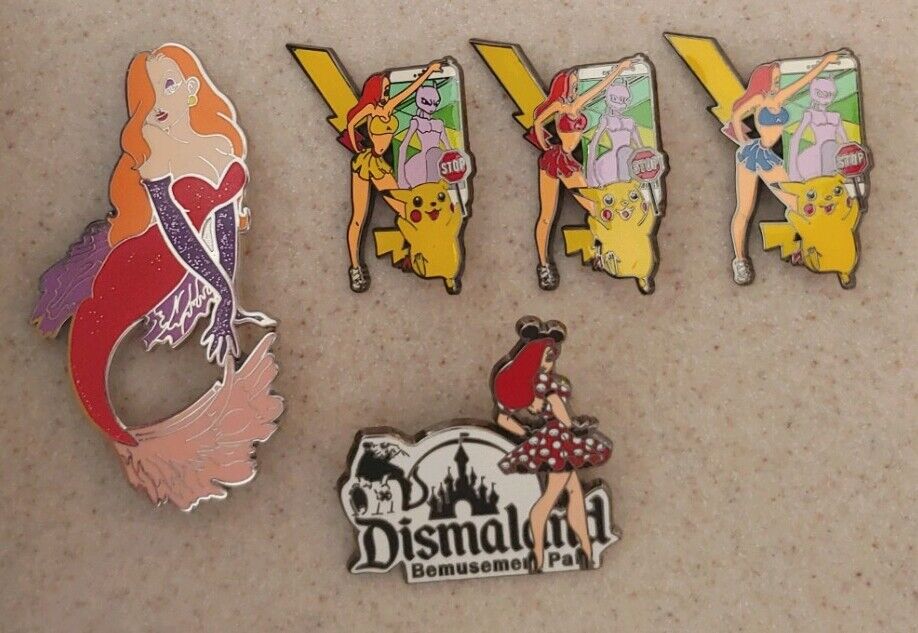 Disney Fantasy Pins - Jessica Rabbit Mermaid Pokemon Pikachu Dismaland LE's