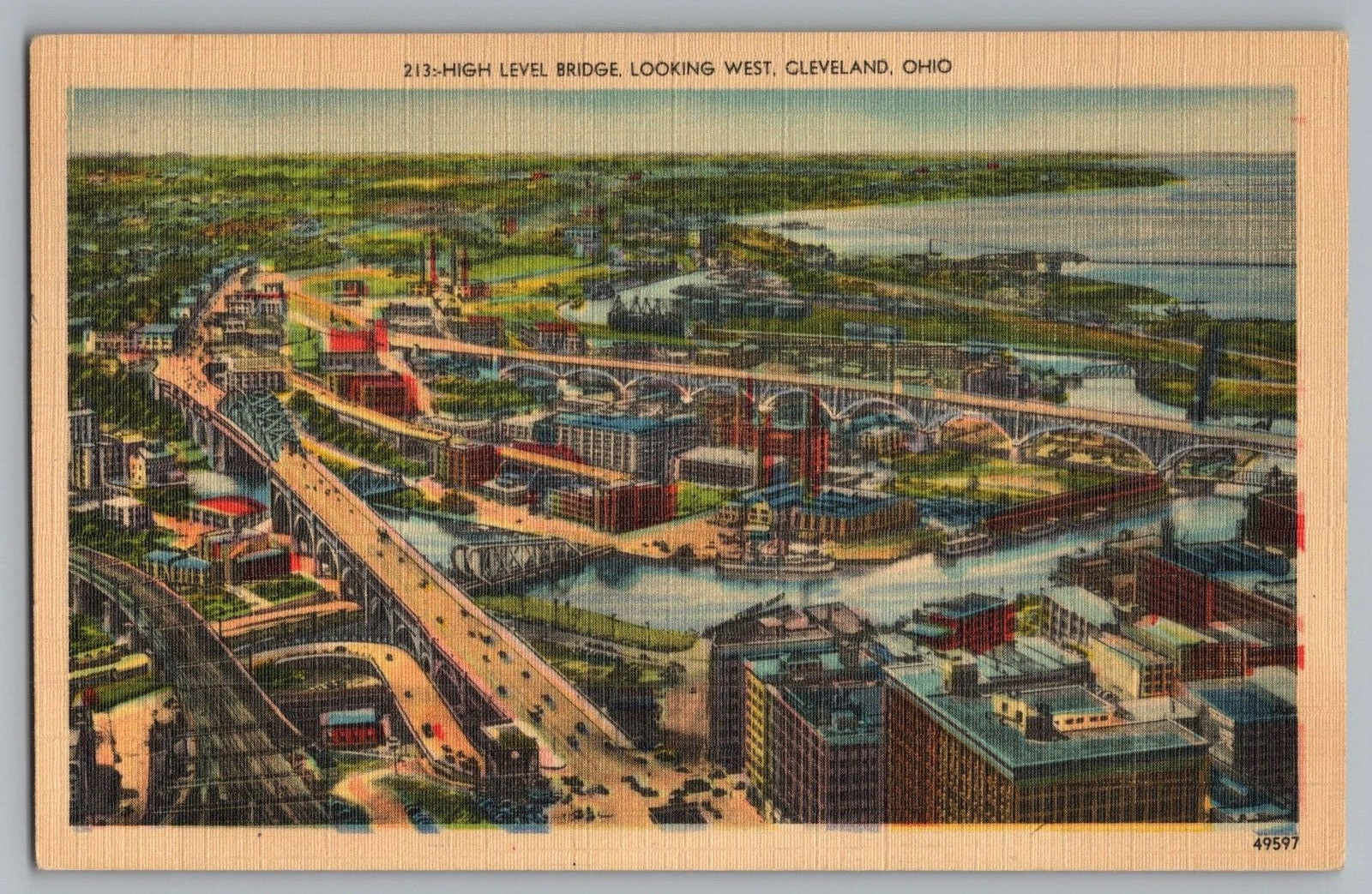 Postcard High Level Bridge, Cleveland, Ohio