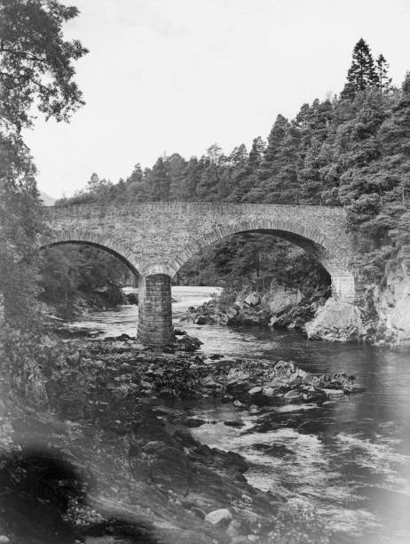 Cluney Bridge which crosses River Garry at Pitlochry, Perthshire. - 1930s Photo