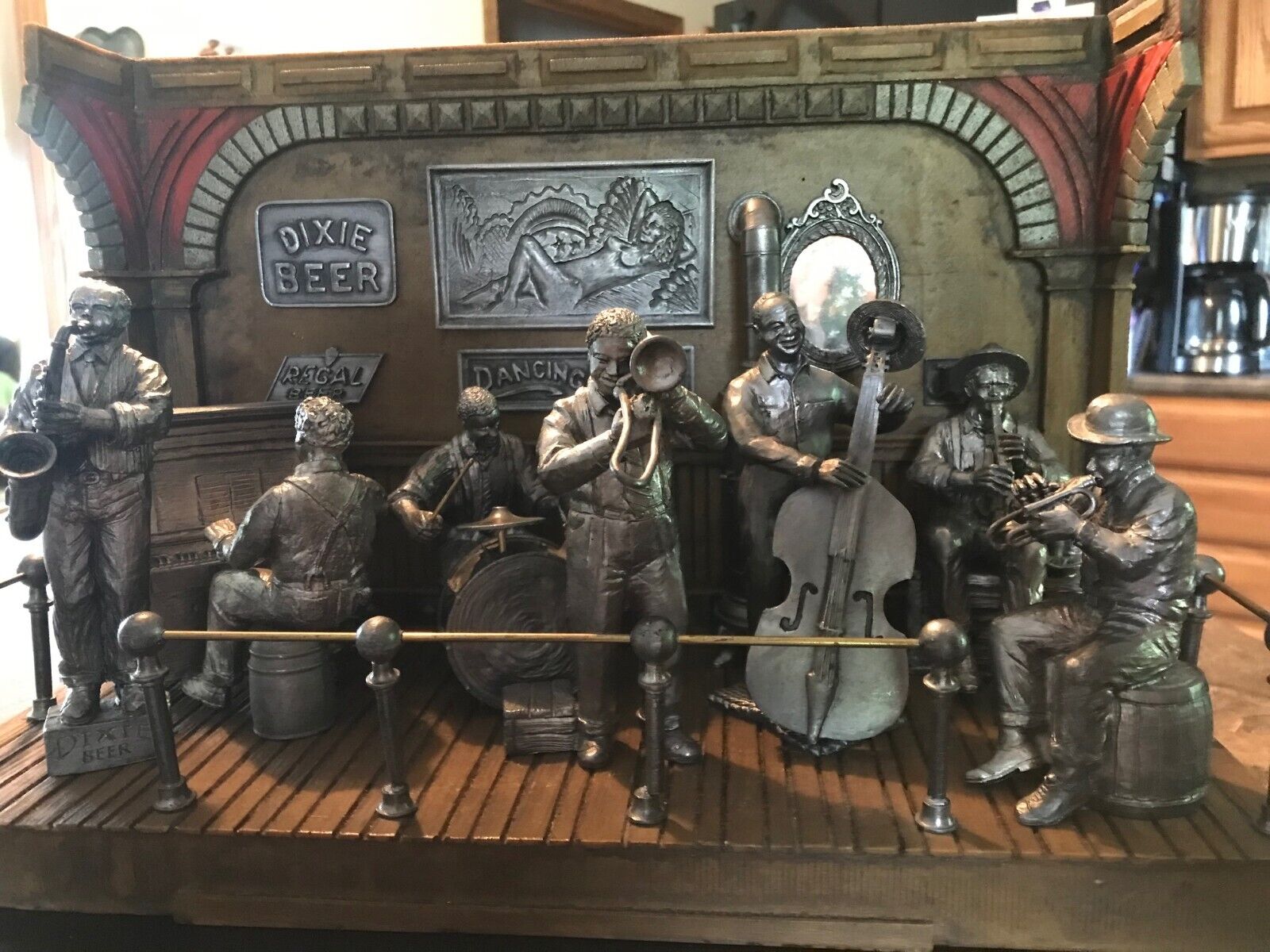 VERY RARE MICHAEL RICKER New Orleans Jazz Band Collection PEWTER FIGURINES 28Lbs