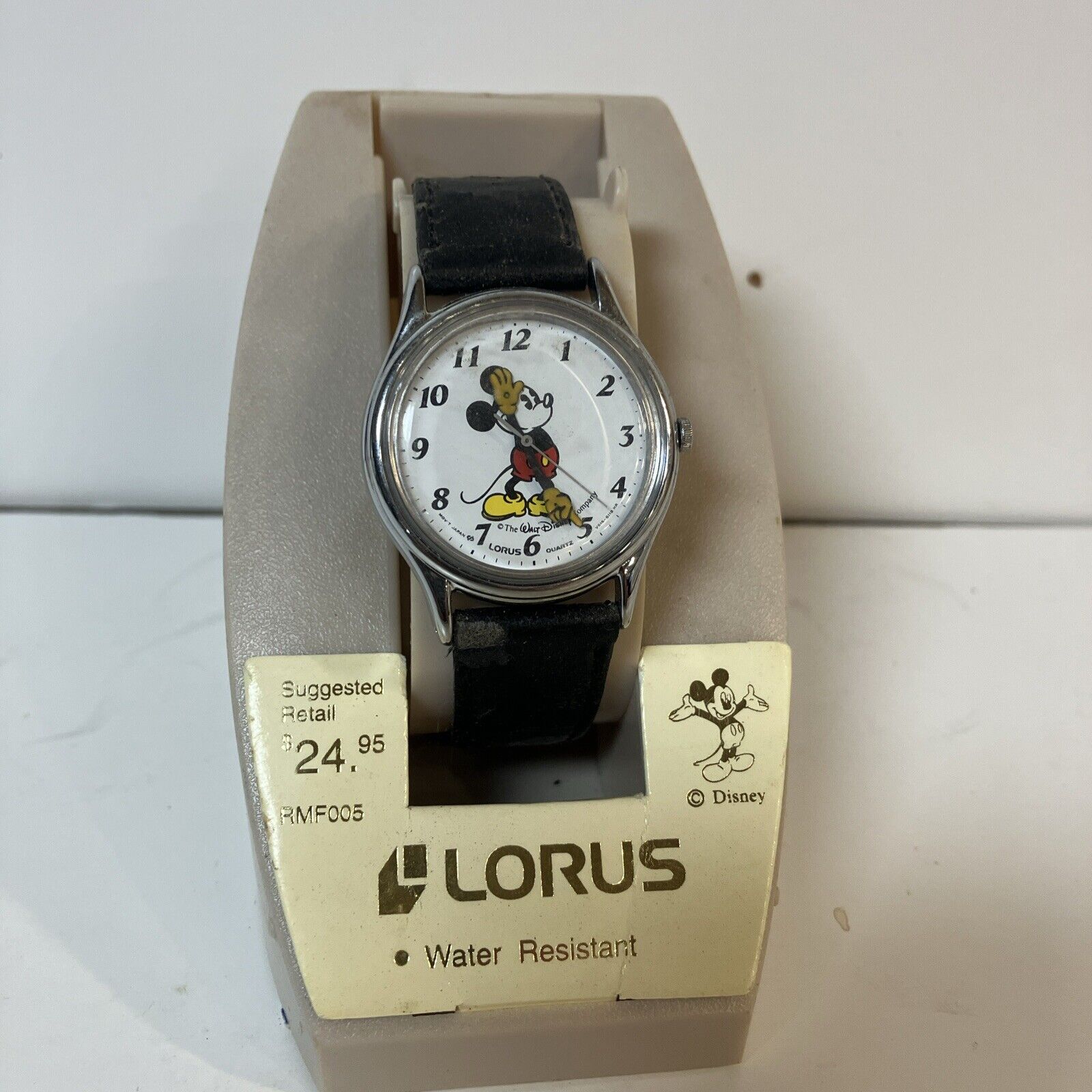 Vintage Disney Mickey Mouse Lorus Silver Quartz Watch V515-6000 Unused RMF005