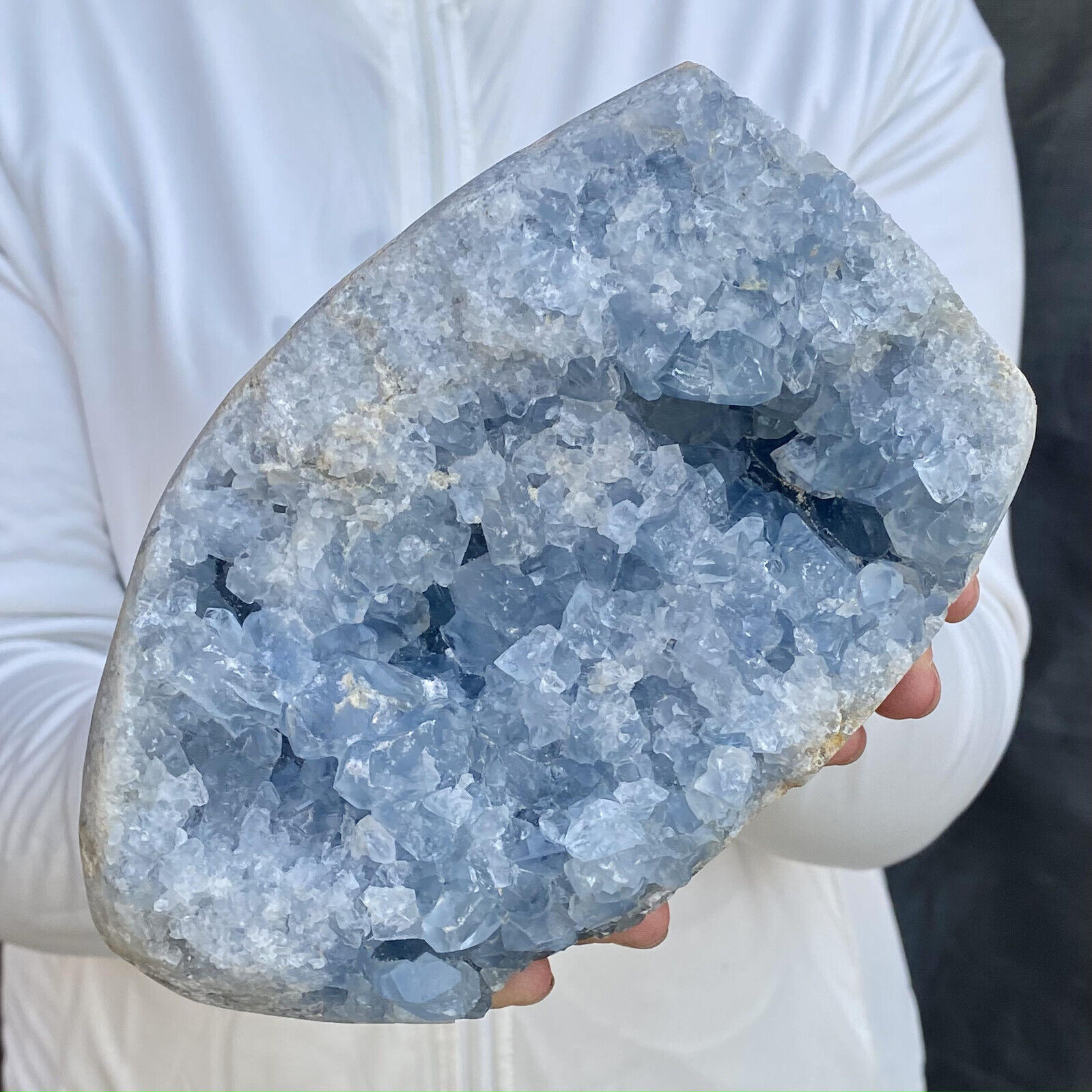 6.98LB Natural Beautiful Blue Celestite Crystal Geode Cave Mineral Specimen