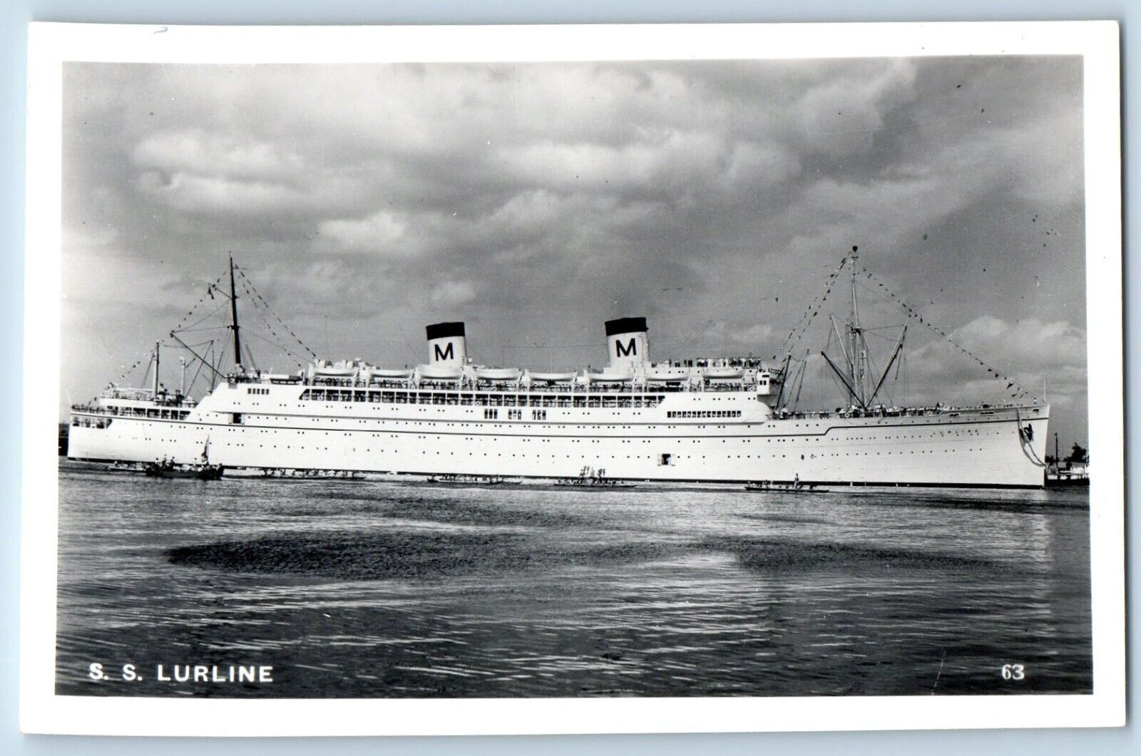 Steamer Ship Postcard RPPC Photo S S Lurline  c1940's Unposted Vintage