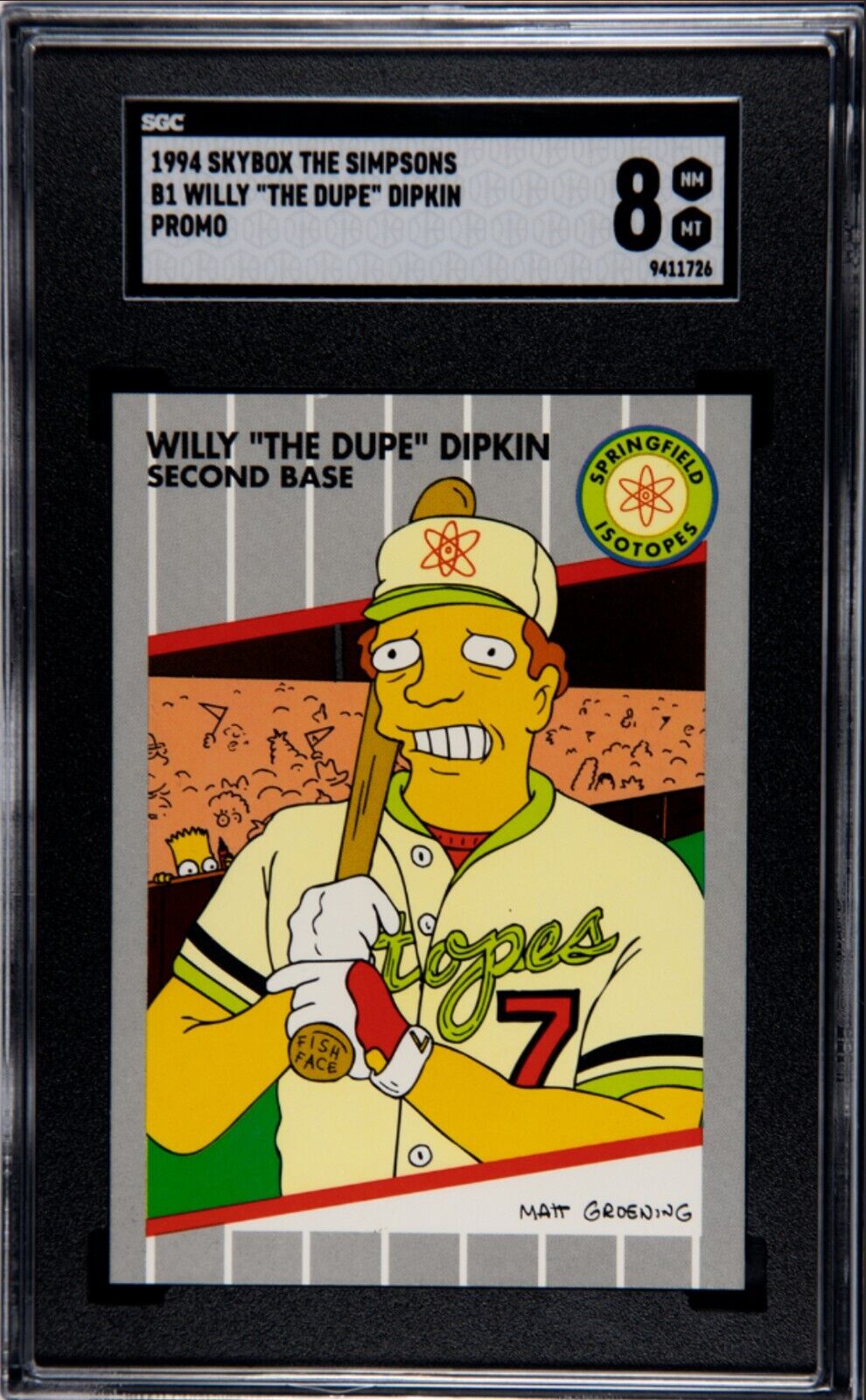 1994 Skybox The Simpsons Comic B1 Willy The Dupe Dipkin SGC 8 Promo Card