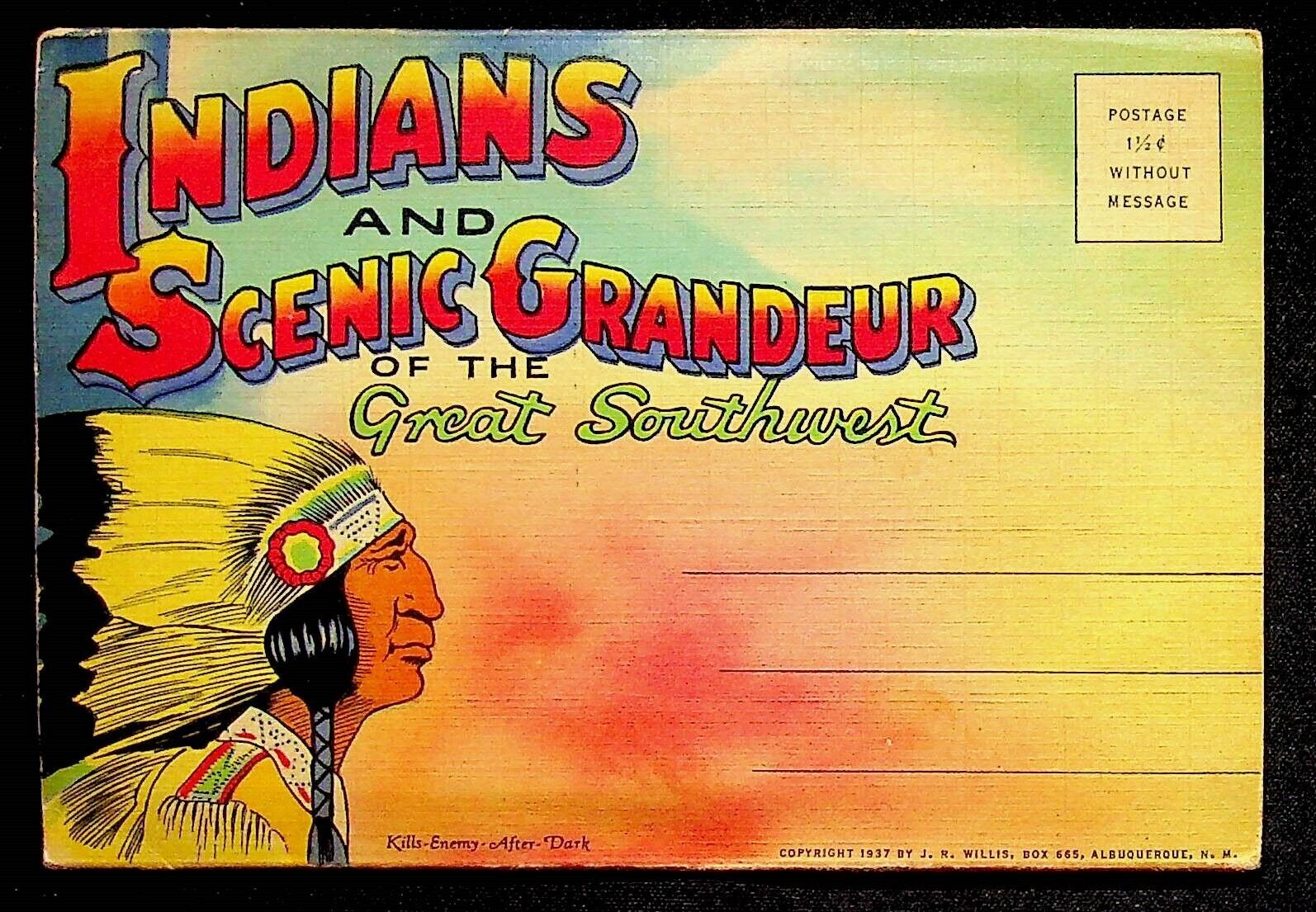 Indians Scenic Grandeur Great Southwest Souvenir Postcard Folder Photos 1937