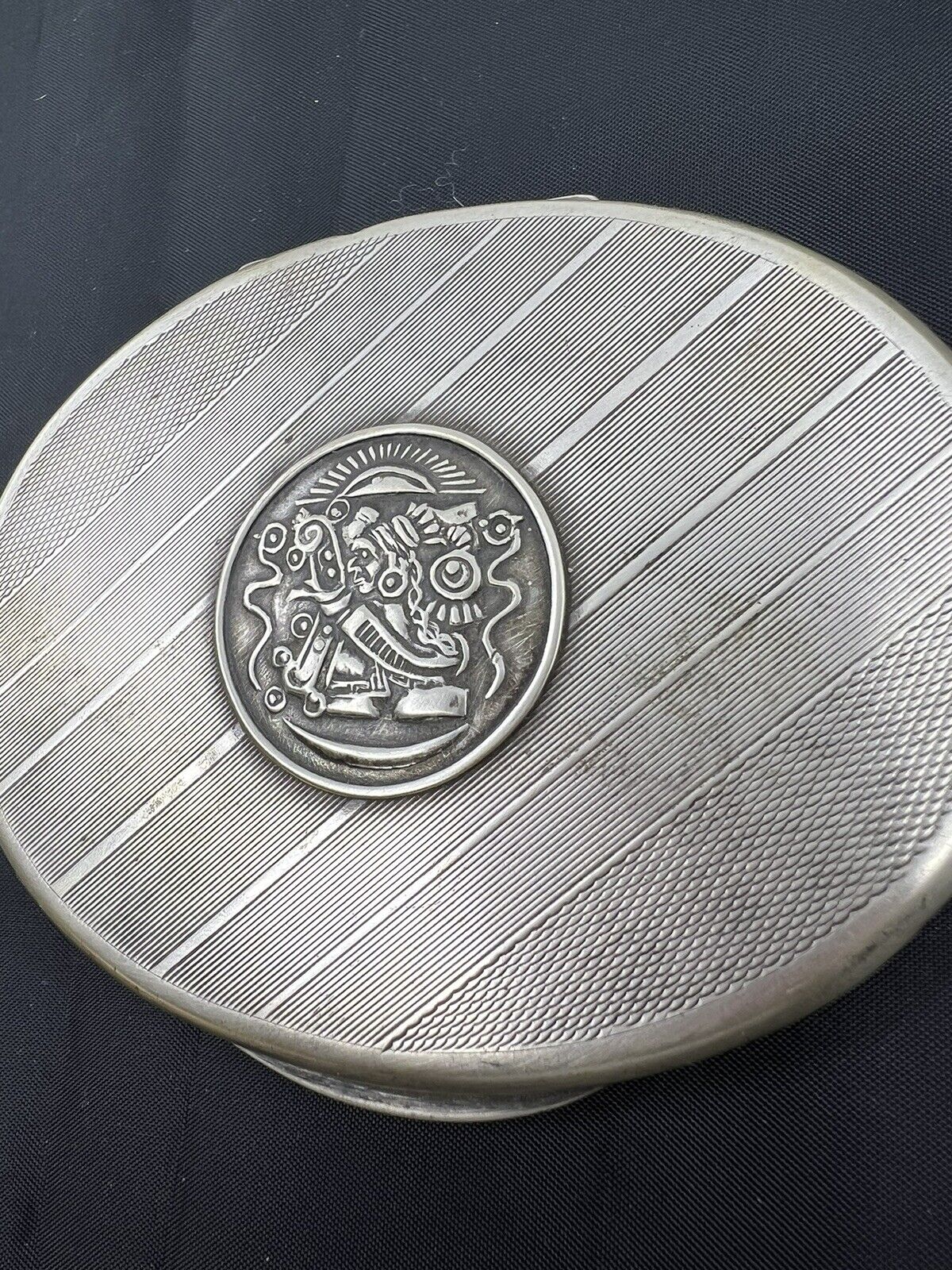 VERY RARE VINTAGE STERLING SILVER G LAFFI POWDER COMPACT STERLING COMPACT