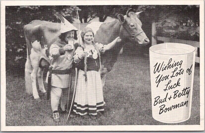 1940ss Chicago IL Advertising Postcard BOWMAN DAIRY 