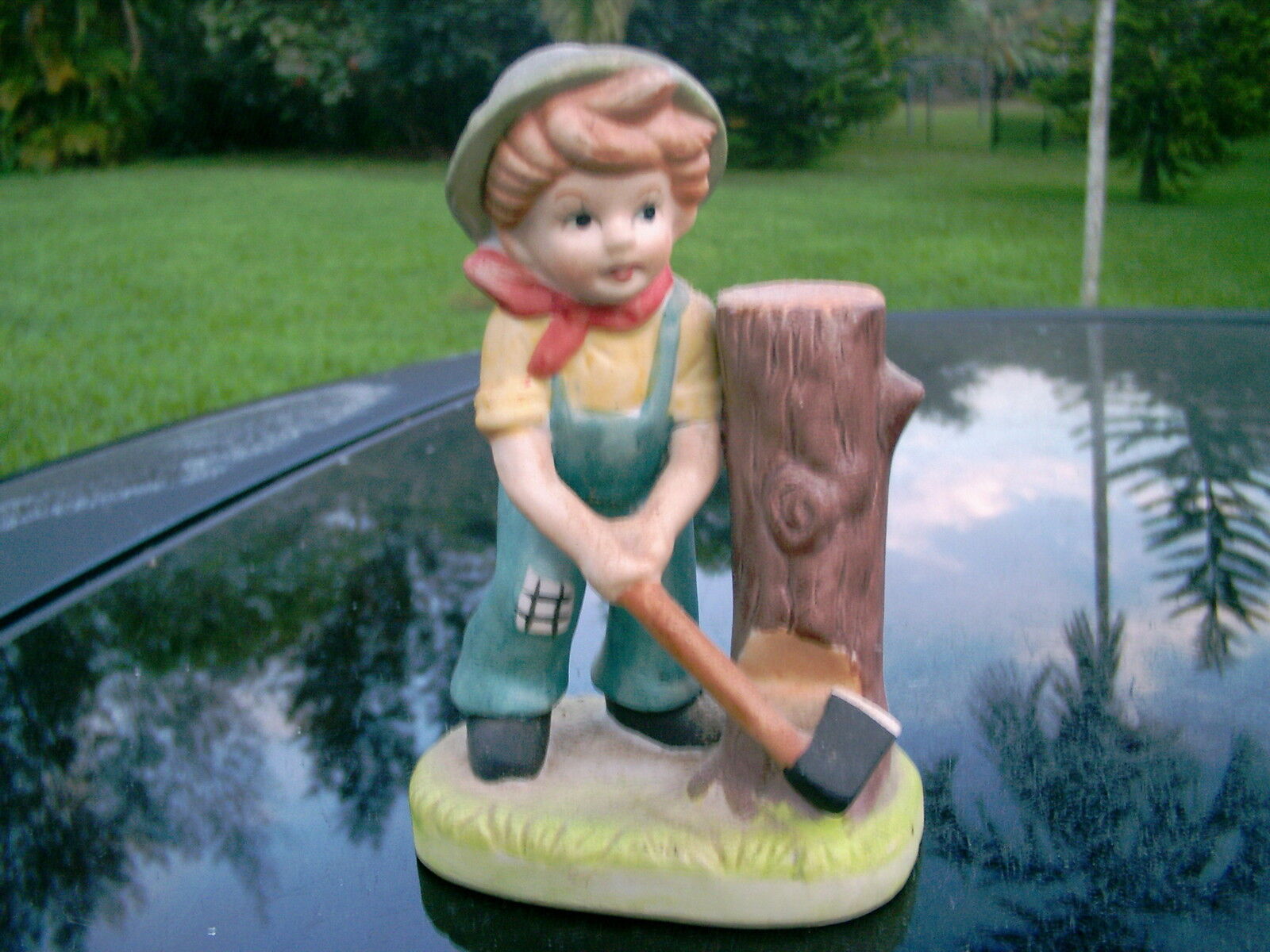 Vintage Little Boy with Axe Ceramic   Figurine   Clearance Price vintage k-mart