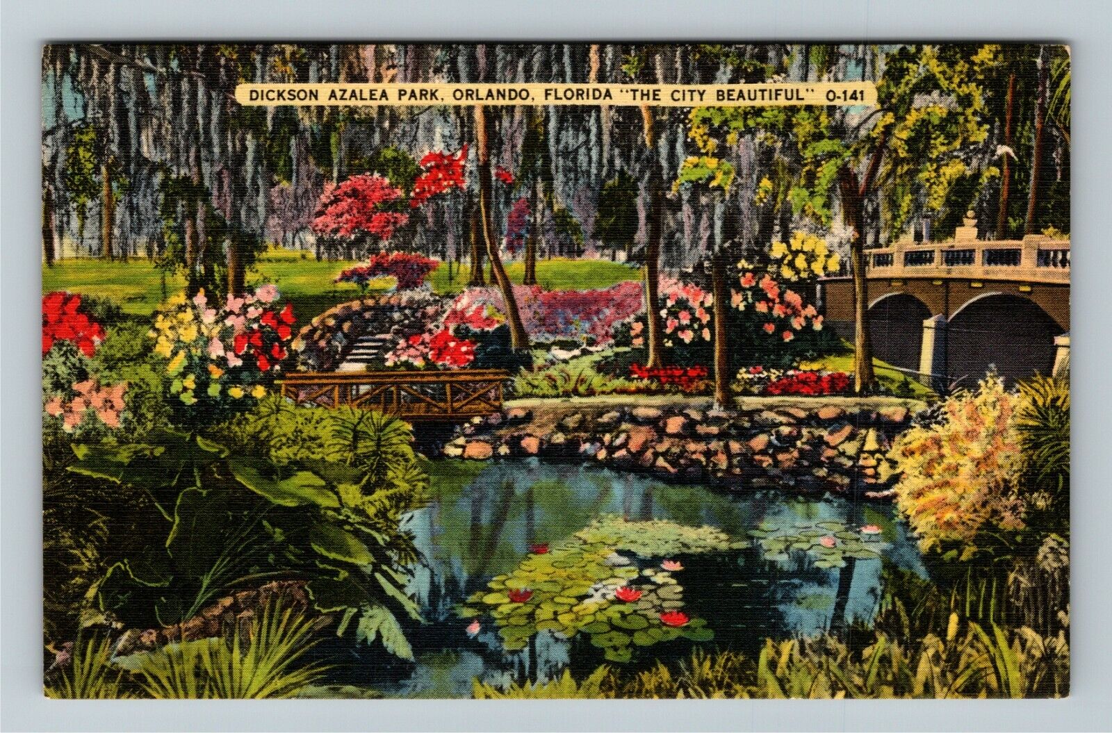 Orlando FL-Florida, Dickson Azalea Park Vintage Souvenir Postcard