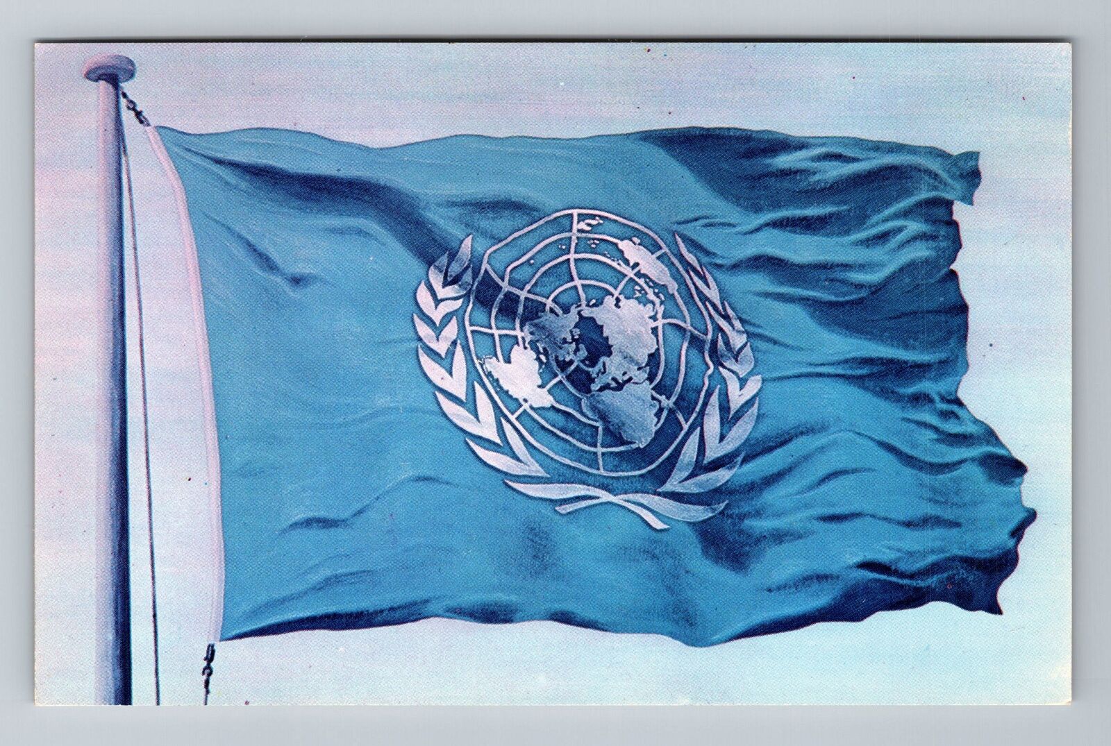New York City NY, United Nations Flag United Nations, Vintage Postcard