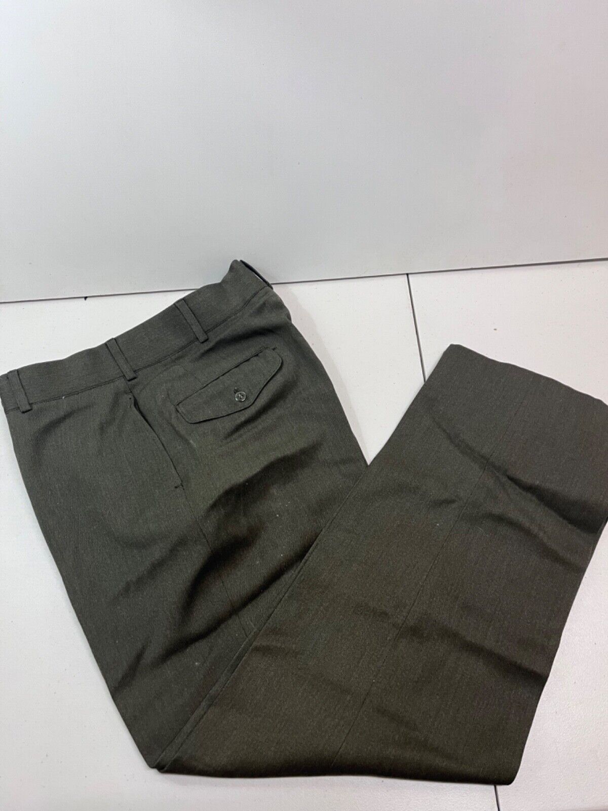 Vintage USMC Marines SACO Uniform Pants Men\'s 34 Short Reg Green Pleated
