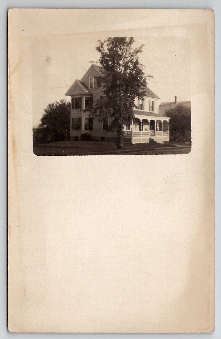 RPPC Norwood MA Beautiful Home With Large Porch Postcard B47