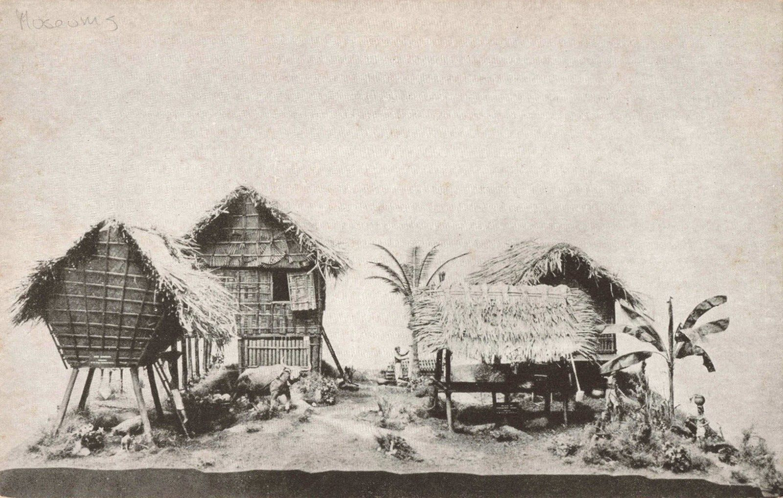 Chicago IL, Philippine Miniature Tinguian Village Field Museum, Vintage Postcard