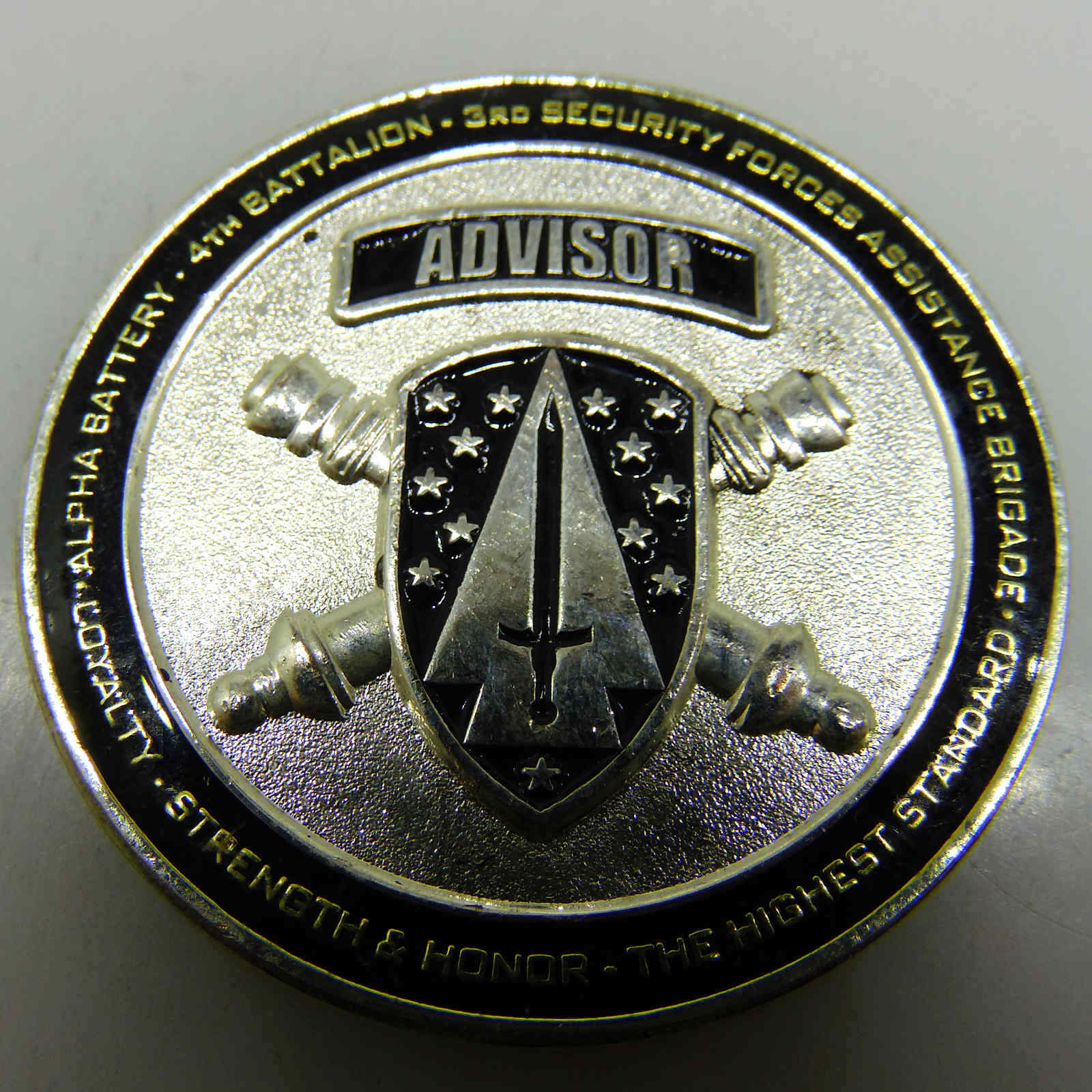 4TH BATTALION 3RD SECURITY FORCES ASSISTANCE BRIGADE ADVISOR CHALLENGE COIN