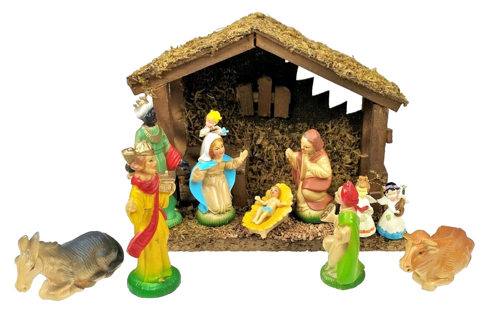 12Pc Manger Nativity‌‌‌‌ Creche Christmas Holiday Plastic Figurines Jesus