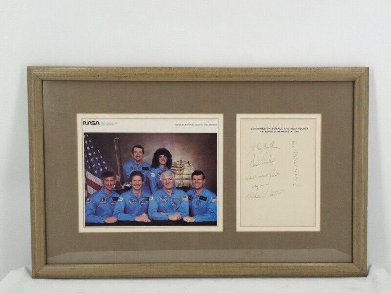 RARE STS-41-D Hand signed Judy Resnick and Crew on US House of Rep Letterhead
