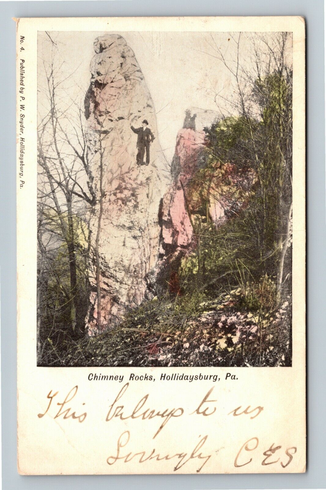 Hollidaysburg PA-Pennsylvania, Chimney Rocks, c1908 Vintage Souvenir Postcard