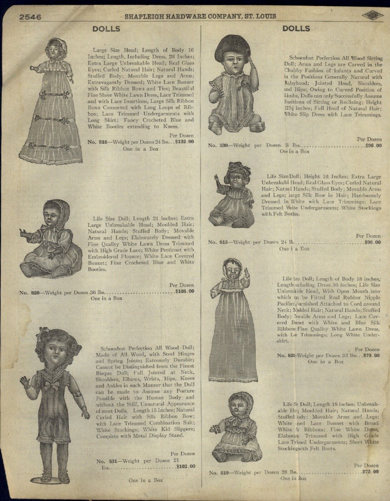 1918 PAPER AD 9PG Shoenhut Doll Baby Perfection Wood Campbell Kid Dutch Boy Girl