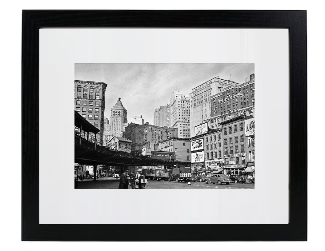 1941 Lower Manhattan New York City Retro Vintage Matted & Framed Picture Photo