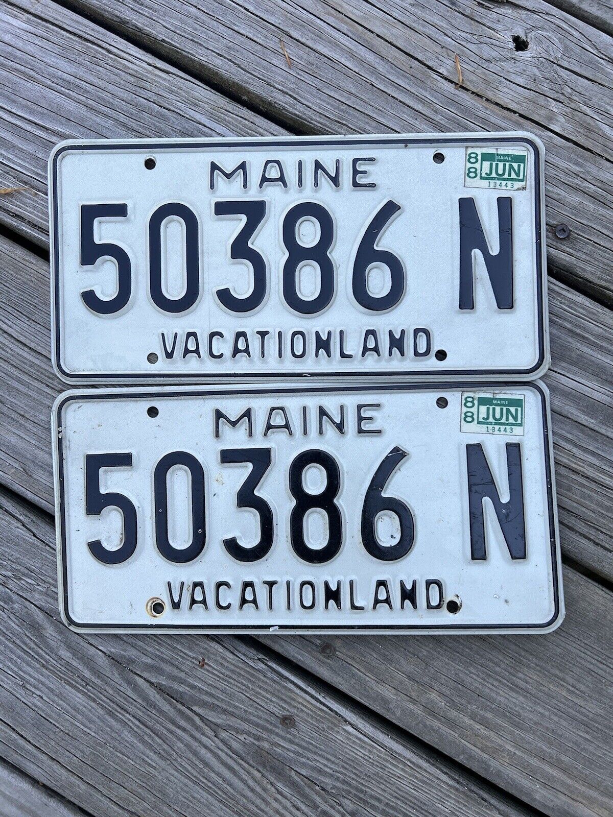 Maine 1988 Pair License Plate 1988 Pair  Maine License Plates