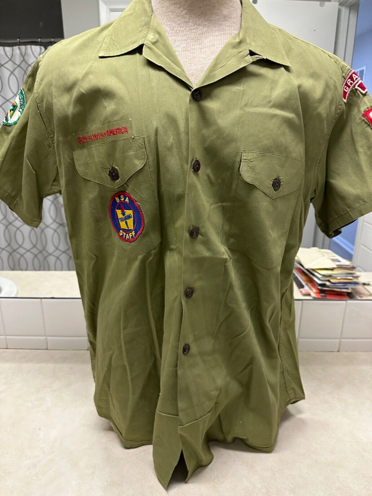 Vintage Official Boy Scout Uniform Shirt - Grandview, Missouri