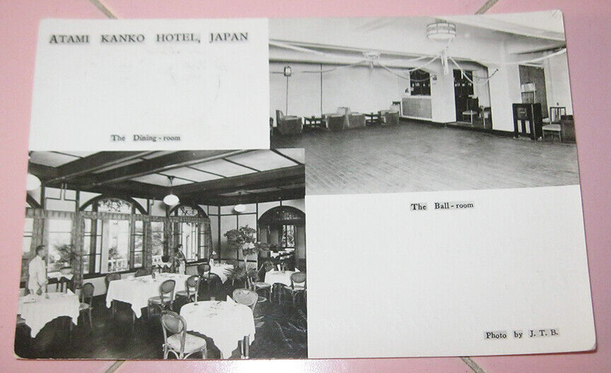 Vntg RPPC Postcard Japan Atami Kanko Hotel 1945 Hiroshima Atomic Bomb 25.3.12
