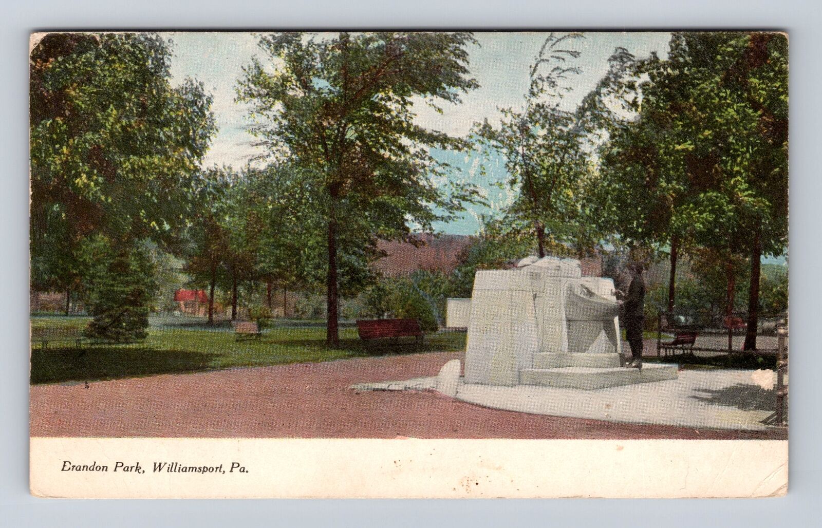 Williamsport PA-Pennsylvania, Brandon Park, Antique Vintage Souvenir Postcard