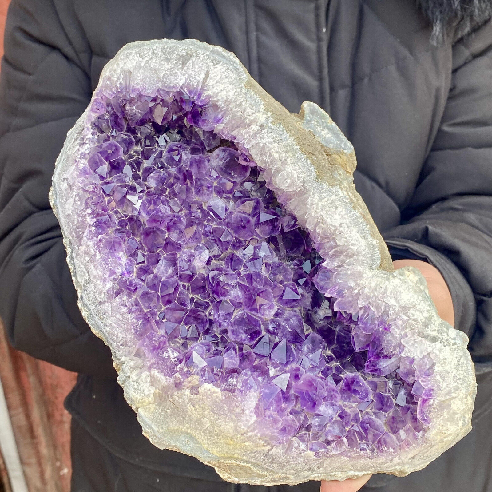 5.4LB  Natural Amethyst geode quartz cluster crystal specimen energy healing.