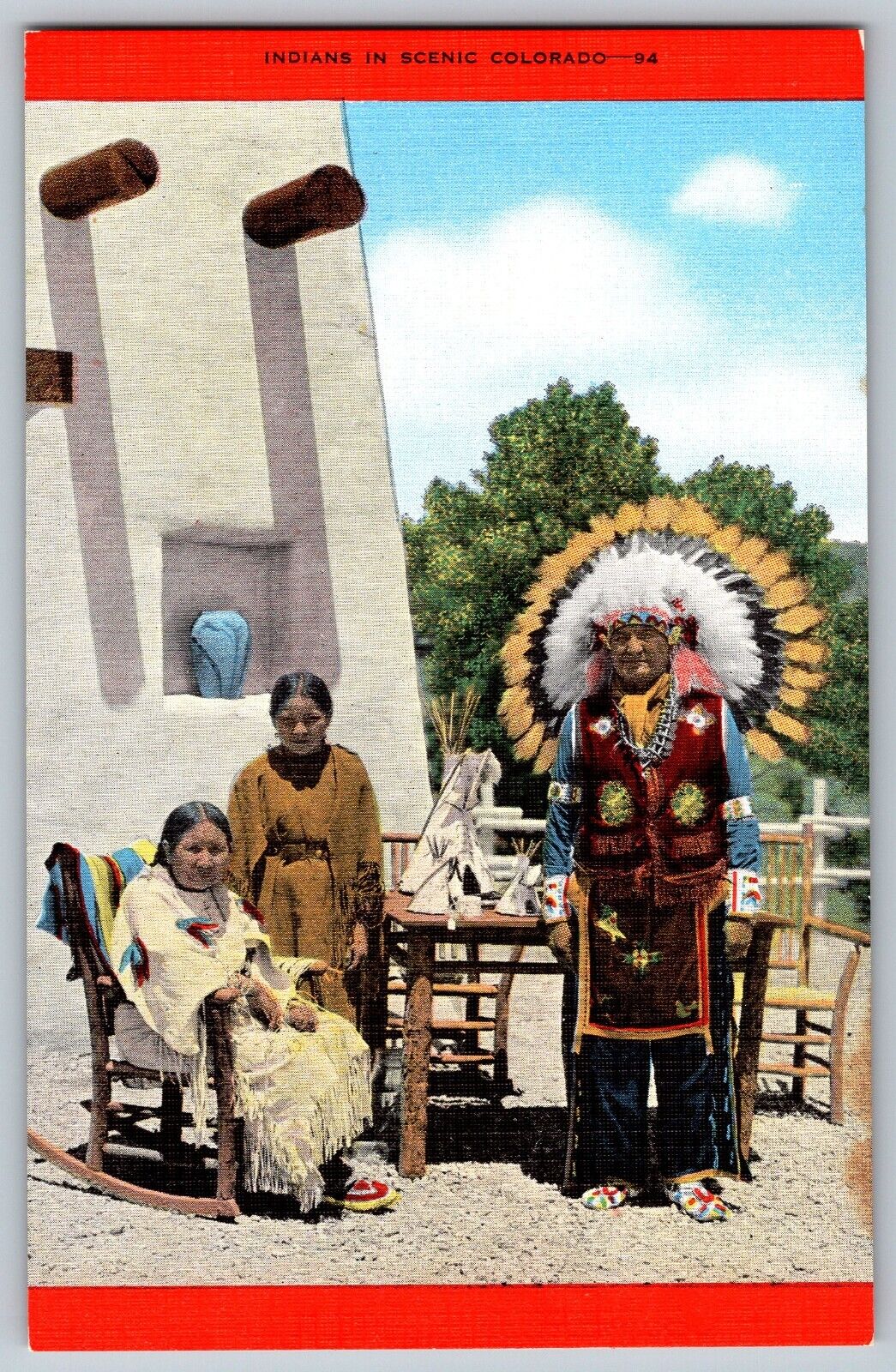 Colorado CO - Indians in Scenic Colorado - Vintage Postcard - Unposted