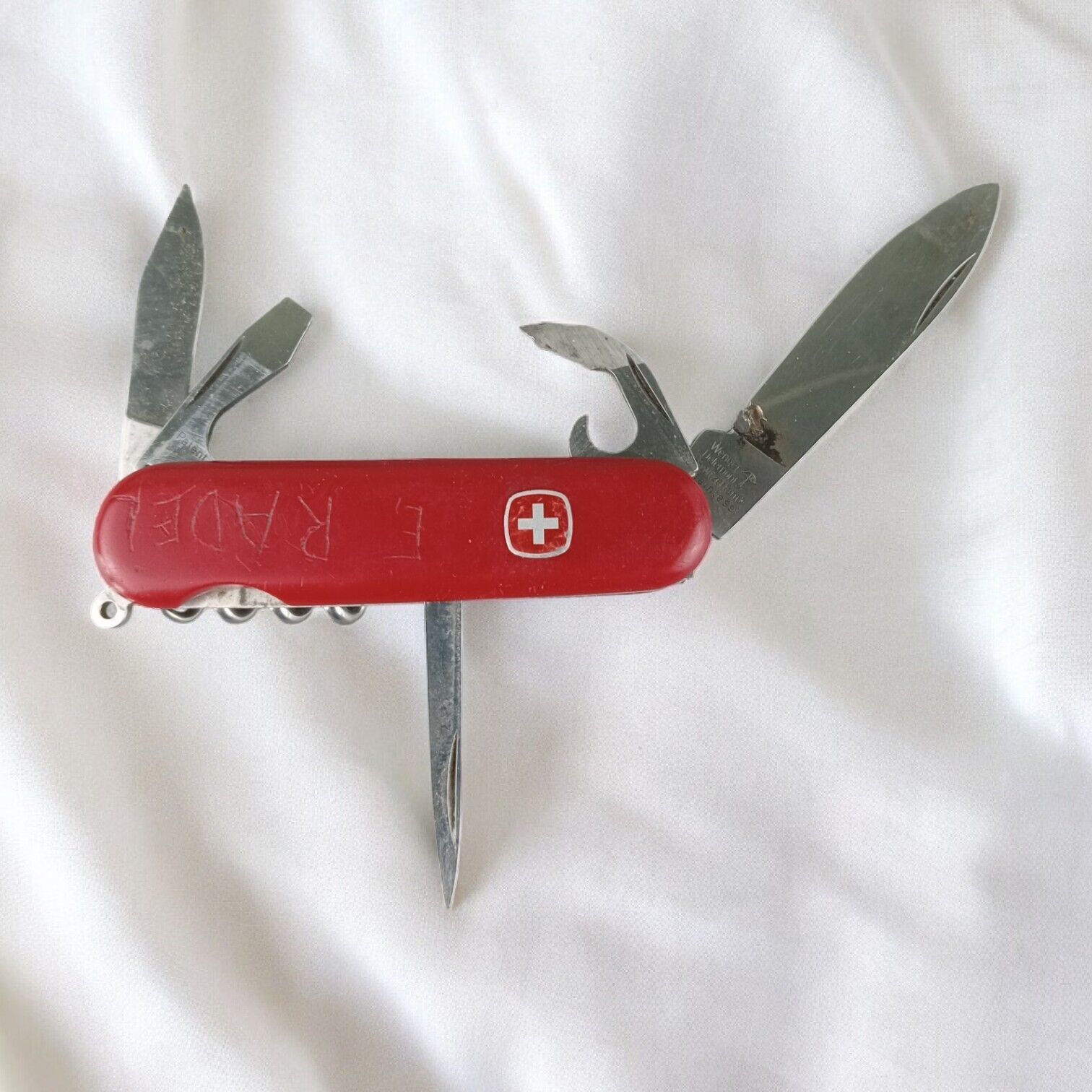 Vintage Wenger Delemont Classic Original Swiss Army Knife Switzerland Red
