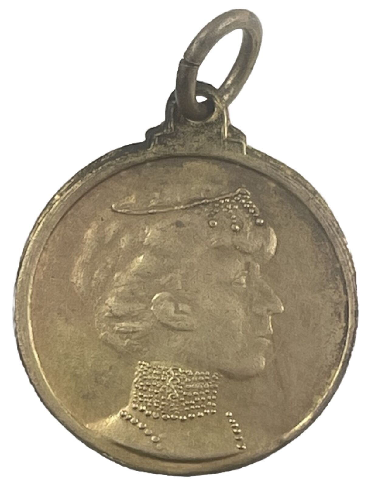 Antique 1924 Fleur De Charite Gold Tone Medal