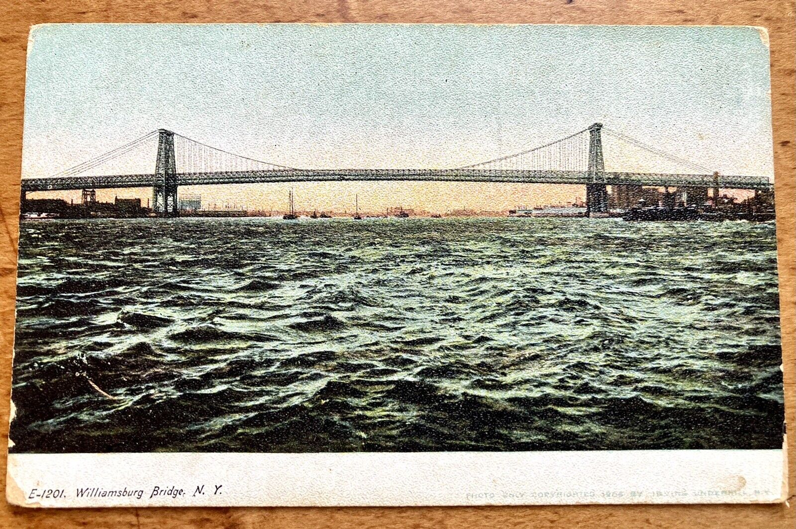 Early Williamsburg Bridge New York NY Antique Postcard Unused Clean Brooklyn NYC