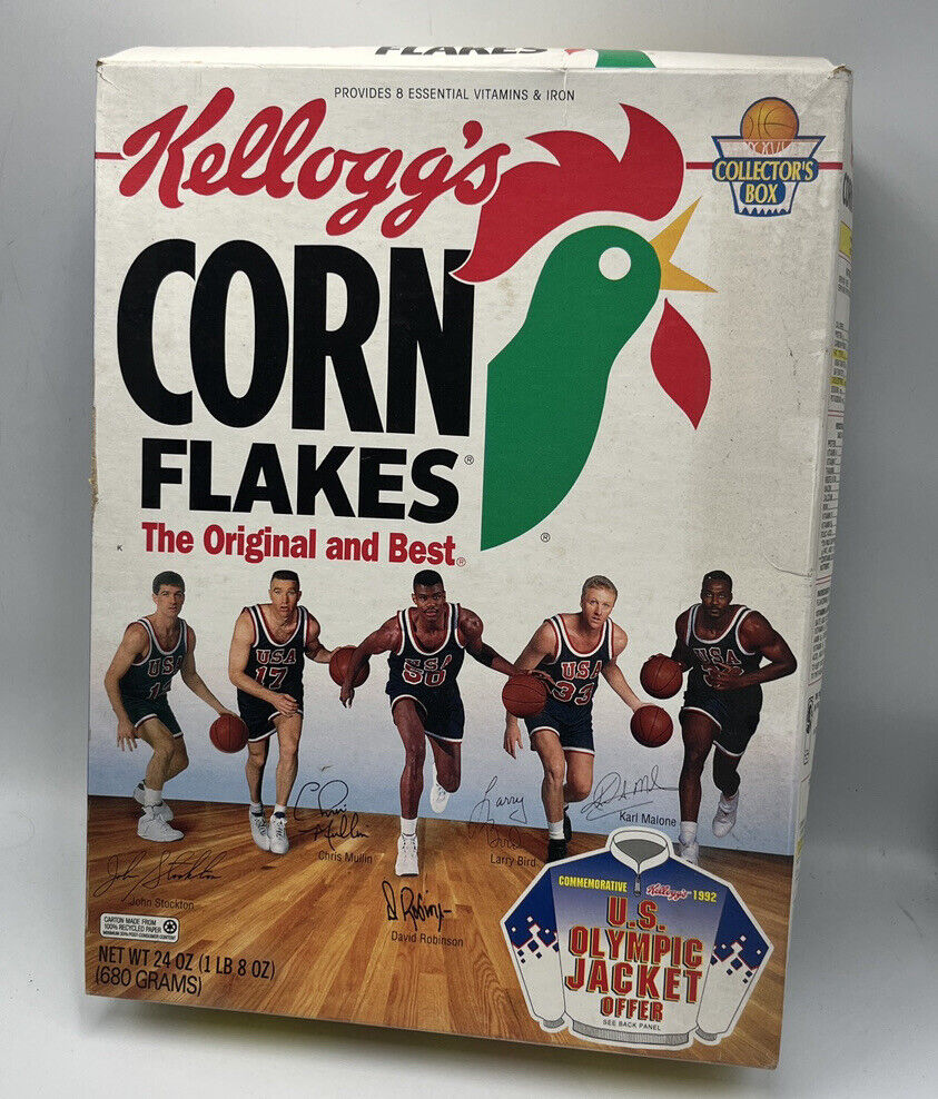 RARE 1993 Vintage 1992 Olympic Basketball Dream Team Cereal Box - FULL BOX