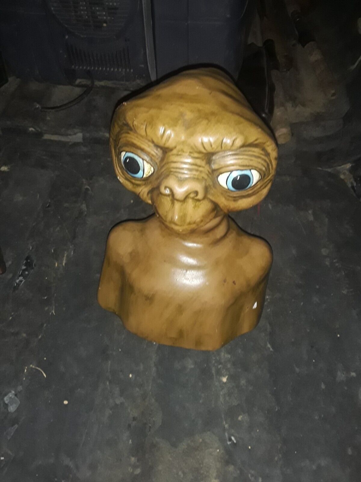 Vintage Porcelain E.T. Bust, Possibly custom made 1-off with personalization 