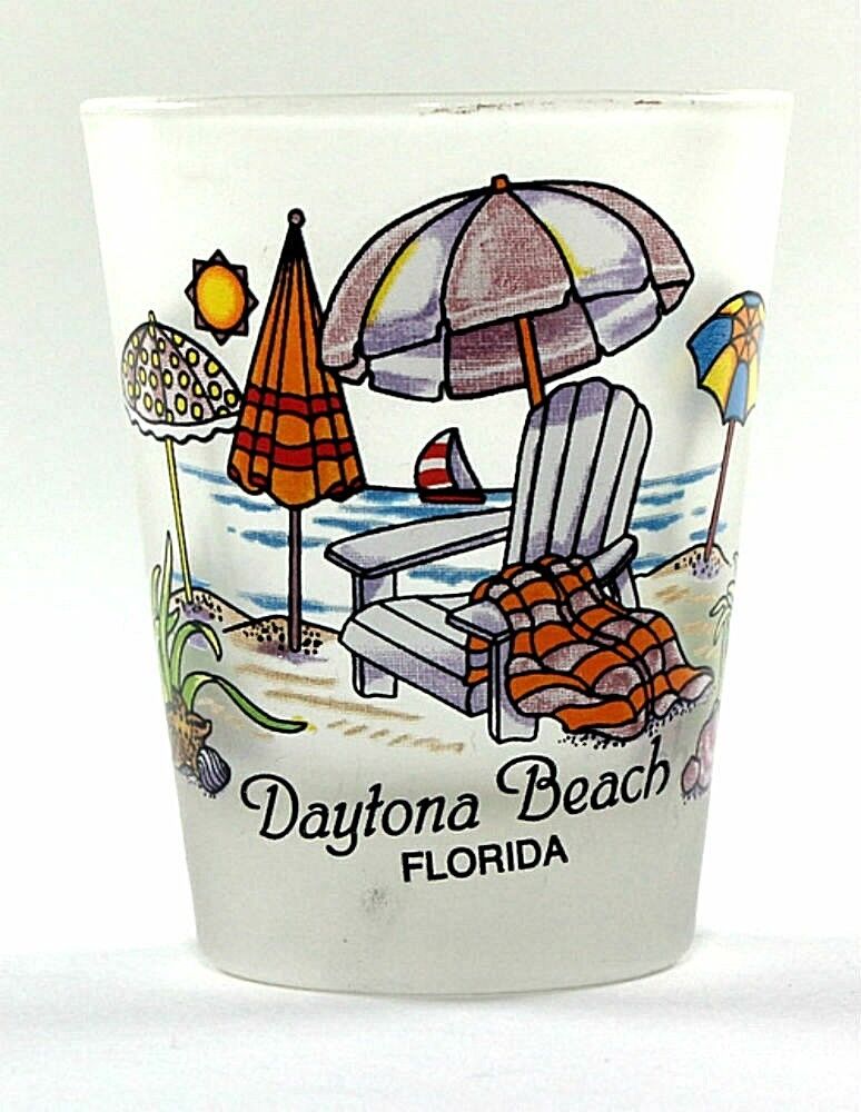 DAYTONA BEACH FLORIDA BEACH CHAIR SHOT GLASS SHOTGLASS