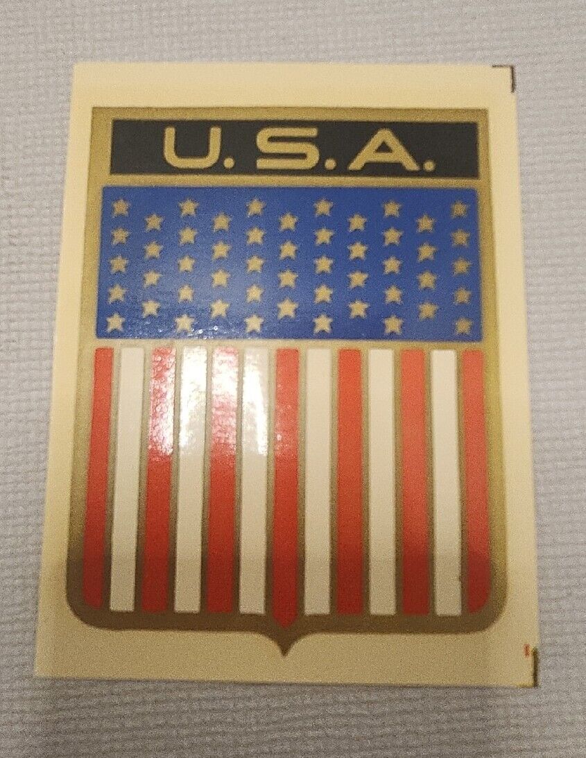 U.S.A. American Flag Original Vintage 50 Stars Decal/Sticker Patriotic Made USA 