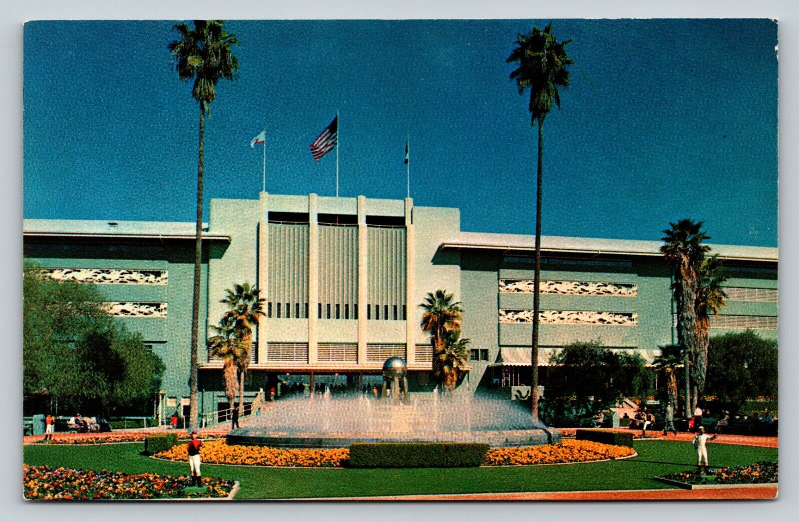 Santa Anita ARCADIA California CA BEAUTIFUL Landscaping US Flag VINTAGE Postcard