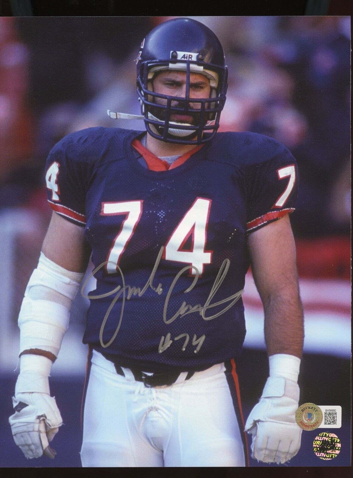 Jim Covert signed autograph auto 8x10 Photo Football Player BAS Stickered
