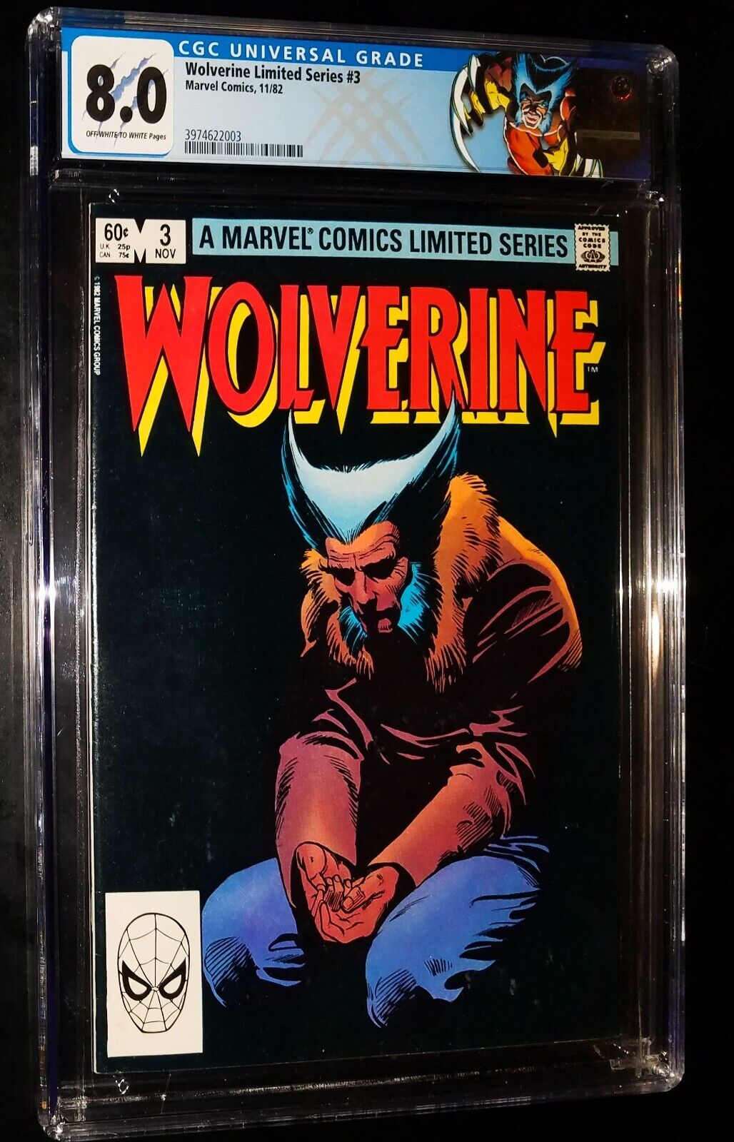 WOLVERINE LIMITED SERIES #3 1982 Marvel Comics CGC 8.0 Very Fine KEY ISSUE